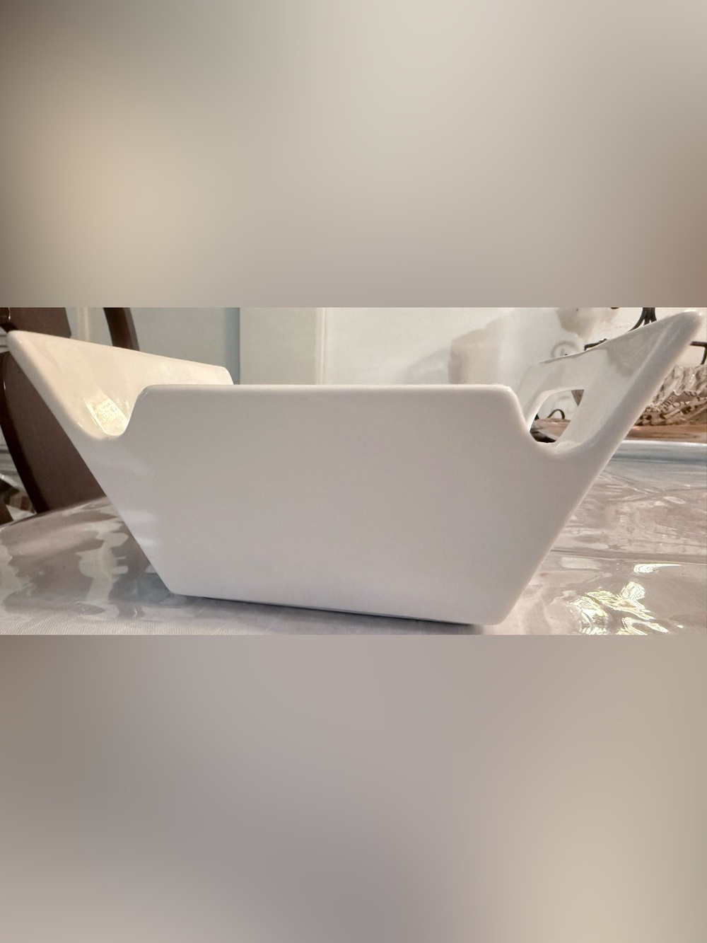 Storehouse White ceramic square basket good for serving berries small side dish - Picture 4 of 11